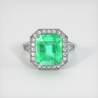 4.29 Ct. Emerald Ring, 18K White Gold 1