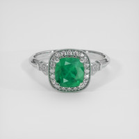 1.21 Ct. Emerald Ring, 18K White Gold 1