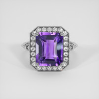 4.75 Ct. Purple Amethyst Ring, 18K White Gold 1