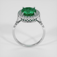 3.75 Ct. Bluish Green Tourmaline Ring, 18K White Gold 3