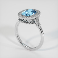 3.14 Ct. Gemstone Ring, 18K White Gold 2