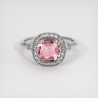 2.07 Ct. Padparadscha Sapphire Ring, 18K White Gold 1