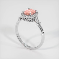 1.09 Ct. Padparadscha Sapphire Ring, 18K White Gold 2