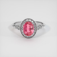 2.09 Ct. Padparadscha Sapphire Ring, 18K White Gold 1