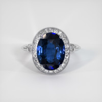 4.03 Ct. Blue Sapphire Ring, 18K White Gold 1