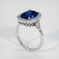 4.03 Ct. Blue Sapphire Ring, 18K White Gold 2