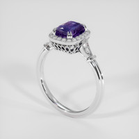 1.60 Ct. Purplish Blue Sapphire Ring, 18K White Gold 2