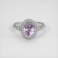 1.62 Ct. Pinkish Purple Sapphire Ring, 18K White Gold 1