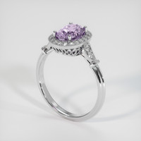 1.62 Ct. Pinkish Purple Sapphire Ring, 18K White Gold 2