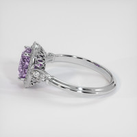 1.62 Ct. Pinkish Purple Sapphire Ring, 18K White Gold 4