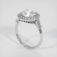 2.39 Ct. White Sapphire Ring, 18K White Gold 2