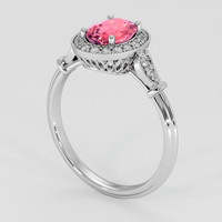 1.15 Ct. Padparadscha Sapphire Ring, 18K White Gold 2