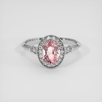 1.69 Ct. Padparadscha Sapphire Ring, 18K White Gold 1