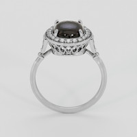 3.84 Ct. Black Sapphire Ring, 18K White Gold 3