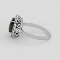 3.84 Ct. Black Sapphire Ring, 18K White Gold 4