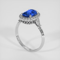 2.54 Ct. Blue Sapphire Ring, 18K White Gold 2