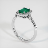 1.23 Ct. Emerald Ring, 18K White Gold 2