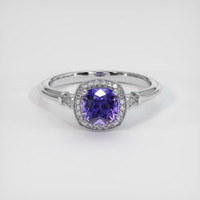 1.39 Ct. Sapphire Ring, 18K White Gold 1