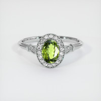 1.00 Ct. Sapphire Ring, 18K White Gold 1