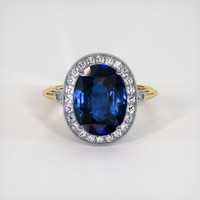 4.03 Ct. Blue Sapphire Ring, 14K White & Yellow 1