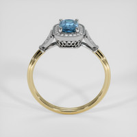 1.11 Ct. Greenish Blue Sapphire Ring, 14K White & Yellow 3