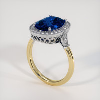 4.03 Ct. Blue Sapphire Ring, 18K White & Yellow 2