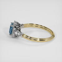 1.11 Ct. Greenish Blue Sapphire Ring, 18K White & Yellow 4