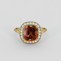 3.89 Ct. Orangish Brown Citrine Ring, 10K Yellow Gold 1