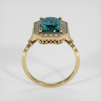 4.02 Ct. Greenish Blue Sapphire Ring, 10K Yellow Gold 3