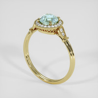 0.96 Ct. Bluish Green Sapphire Ring, 10K Yellow Gold 2