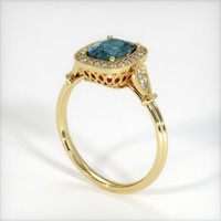 0.99 Ct. Greenish Blue Sapphire Ring, 10K Yellow Gold 2
