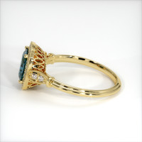 0.99 Ct. Greenish Blue Sapphire Ring, 10K Yellow Gold 4