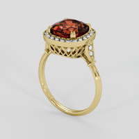 3.89 Ct. Orangish Brown Citrine Ring, 14K Yellow Gold 2