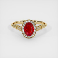 1.02 Ct. Ruby Ring, 14K Yellow Gold 1