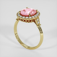 3.05 Ct. Padparadscha Sapphire Ring, 14K Yellow Gold 2