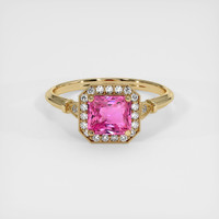1.63 Ct. Pink Sapphire Ring, 14K Yellow Gold 1