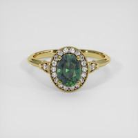 1.23 Ct. Green Sapphire Ring, 14K Yellow Gold 1