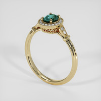0.46 Ct. Bluish Green Sapphire Ring, 14K Yellow Gold 2