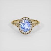 1.31 Ct. Blue Sapphire Ring, 14K Yellow Gold 1