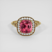 3.06 Ct. Padparadscha Sapphire Ring, 14K Yellow Gold 1