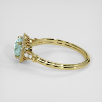 0.96 Ct. Bluish Green Sapphire Ring, 14K Yellow Gold 4