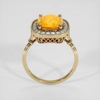 4.93 Ct. Orangish Yellow Sapphire Ring, 14K Yellow Gold 3