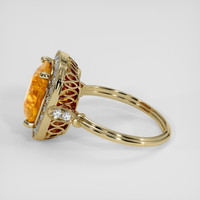 4.93 Ct. Orangish Yellow Sapphire Ring, 14K Yellow Gold 4