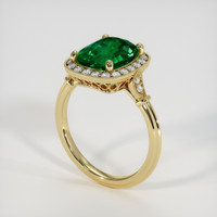 2.82 Ct. Emerald Ring, 18K Yellow Gold 2