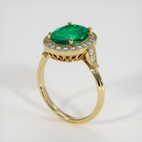 2.35 Ct. Emerald Ring, 18K Yellow Gold 2