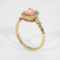 1.09 Ct. Padparadscha Sapphire Ring, 18K Yellow Gold 2