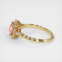 1.09 Ct. Padparadscha Sapphire Ring, 18K Yellow Gold 4