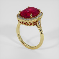 9.57 Ct. Ruby Ring, 18K Yellow Gold 2