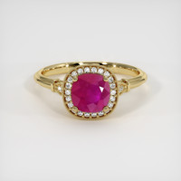 1.22 Ct. Ruby Ring, 18K Yellow Gold 1