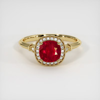 1.12 Ct. Ruby Ring, 18K Yellow Gold 1